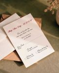 Heritage Red Vows Simple Flat 5x7 Wedding Invitation 4