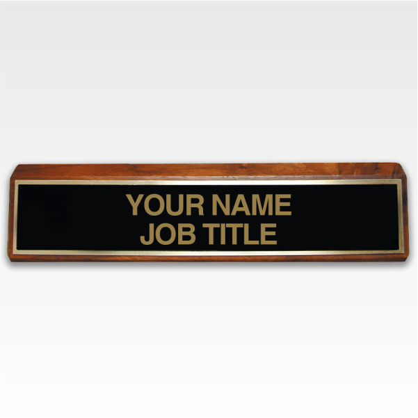 Black Brass Plate on Wood Easel [Engraved Office Products]	