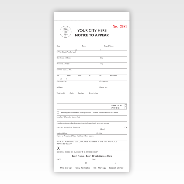 Notice to Appear Form [Government]	