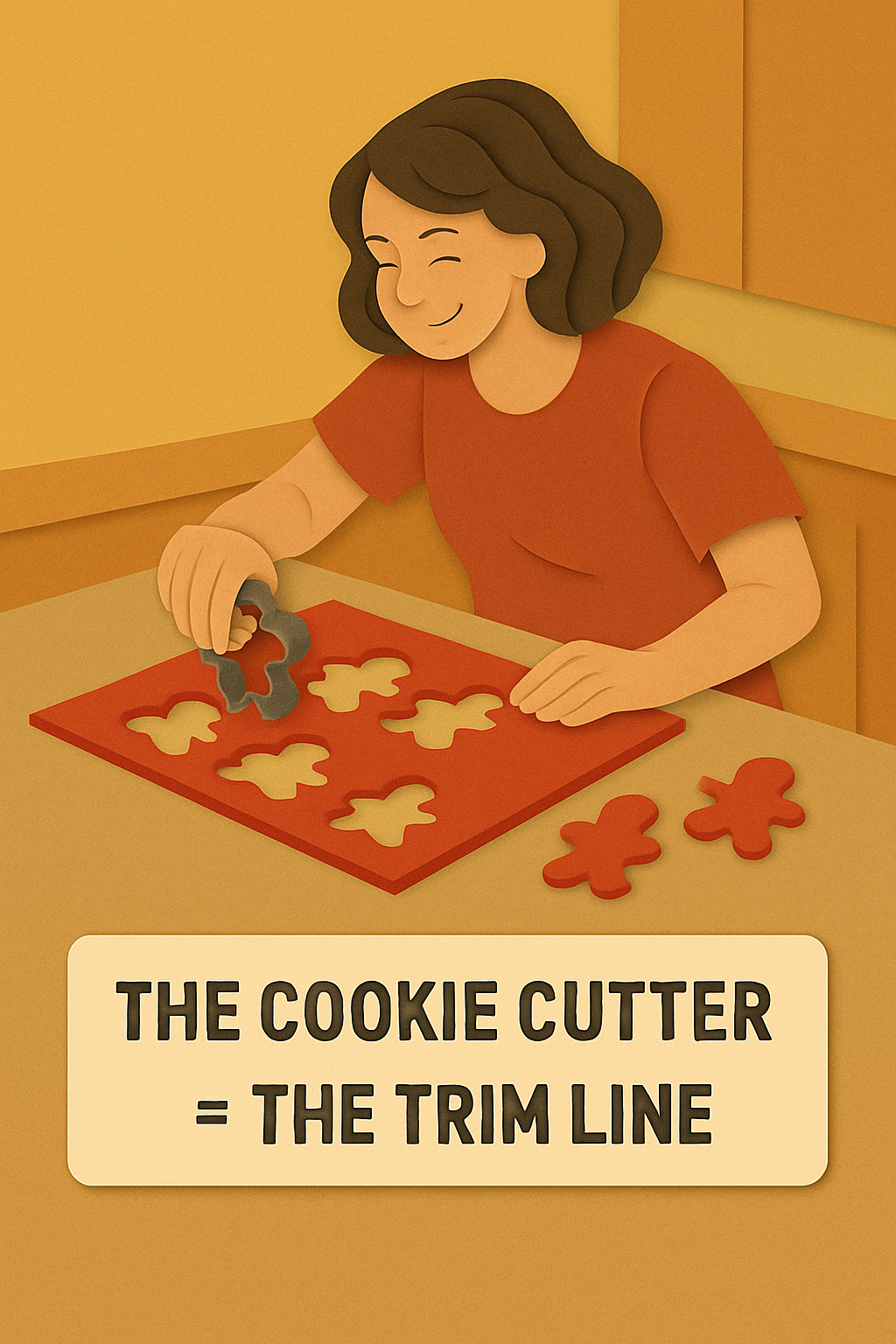 The cookie cutter equals the trim line
