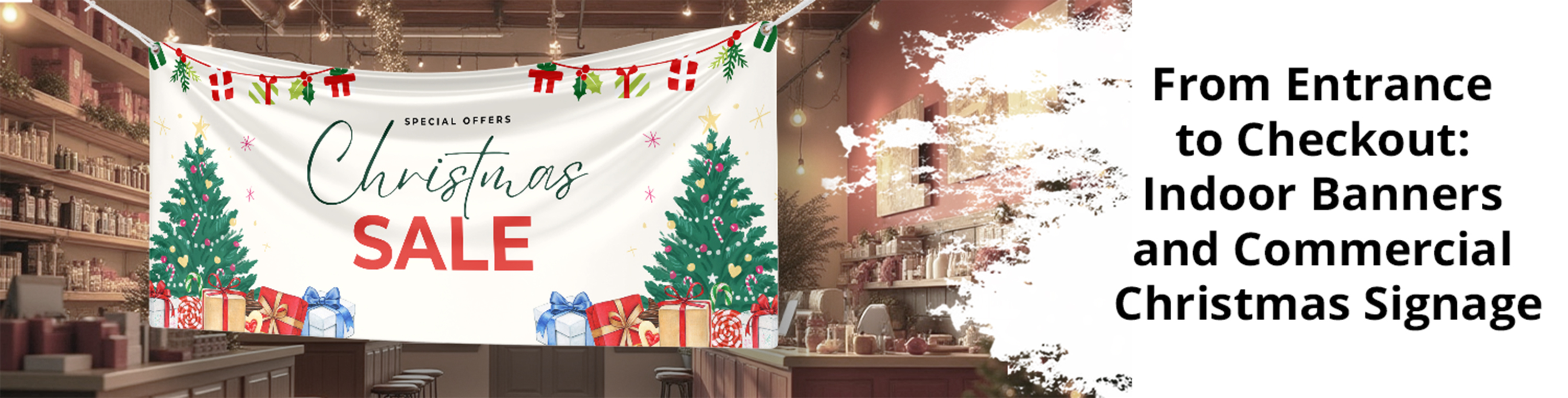 From Entrance to Checkout: Indoor Banners and Commercial Christmas Signage