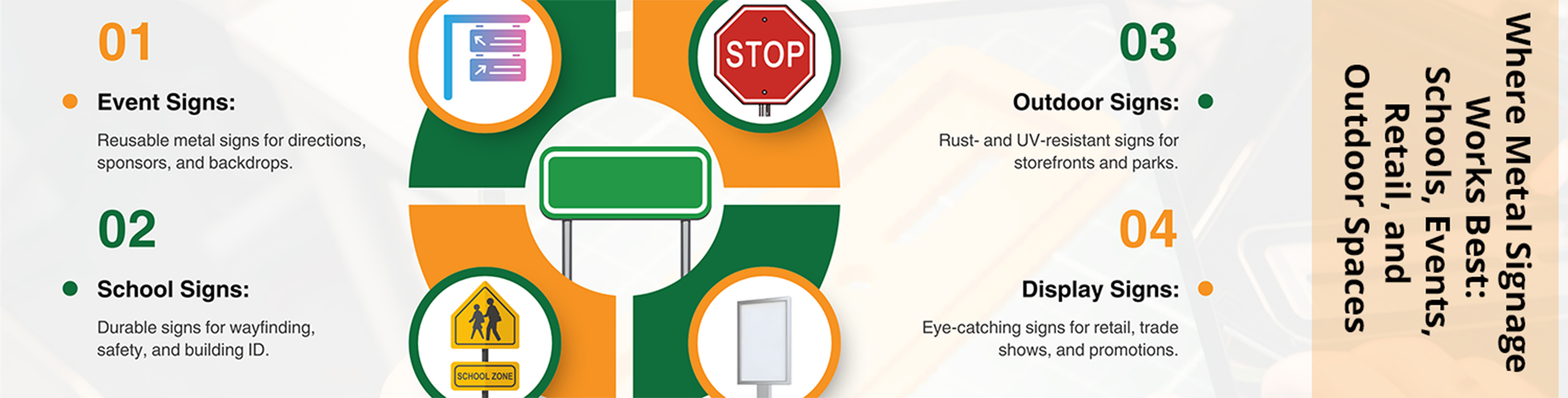 Where Metal Signage Works Best: Schools, Events, Retail, and Outdoor Spaces