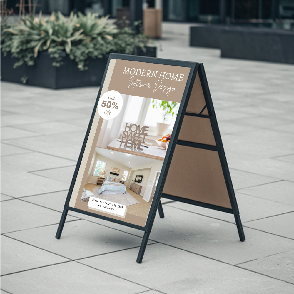A frame advertising signs