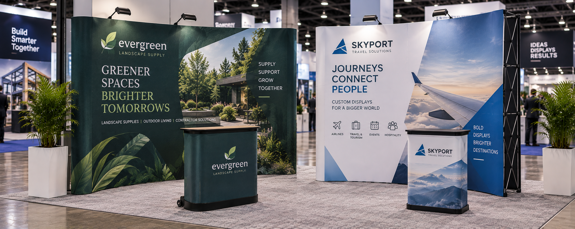 Trade show banner display booth
