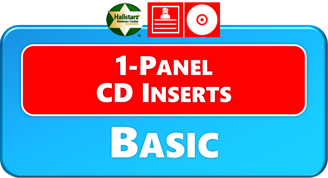 BASIC 1-PANEL CD INSERTS <span style="color:#00B0F0;"><b>BASIC 1-PANEL CD INSERTS</b></span>