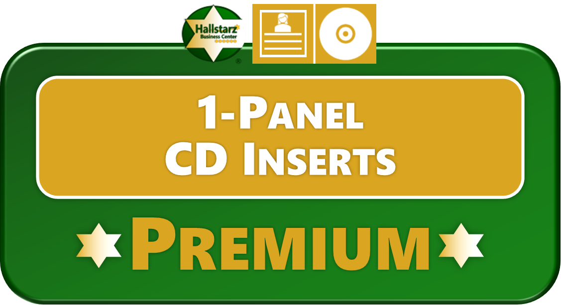 <span style="color:#008000;"><b>PREMIUM 1-PANEL CD INSERTS</b></span>