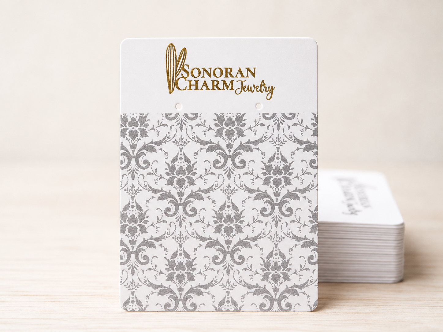 Specialty metallic ink printing samples