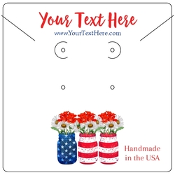 Patriotic American Flag Maso Jars Flowers Daisys