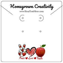 Peace Love Teach - Teacher Appriciation Apple Red Heart Peace Sign