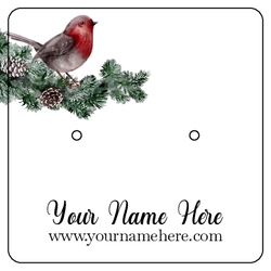 Winter Christmas Wreath Branch Bird