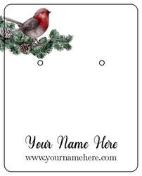 Winter Christmas Wreath Branch Bird