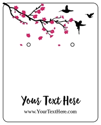 Pink Flowers Tree Branch Birds Silhouette