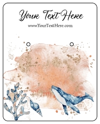 Ocean Whale Shells Blue Design Watercolor