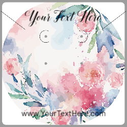 Watercolor Flowers Circle Pinks Blue Green