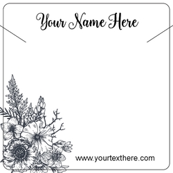 Floral Boutique Drawing Outline Black White