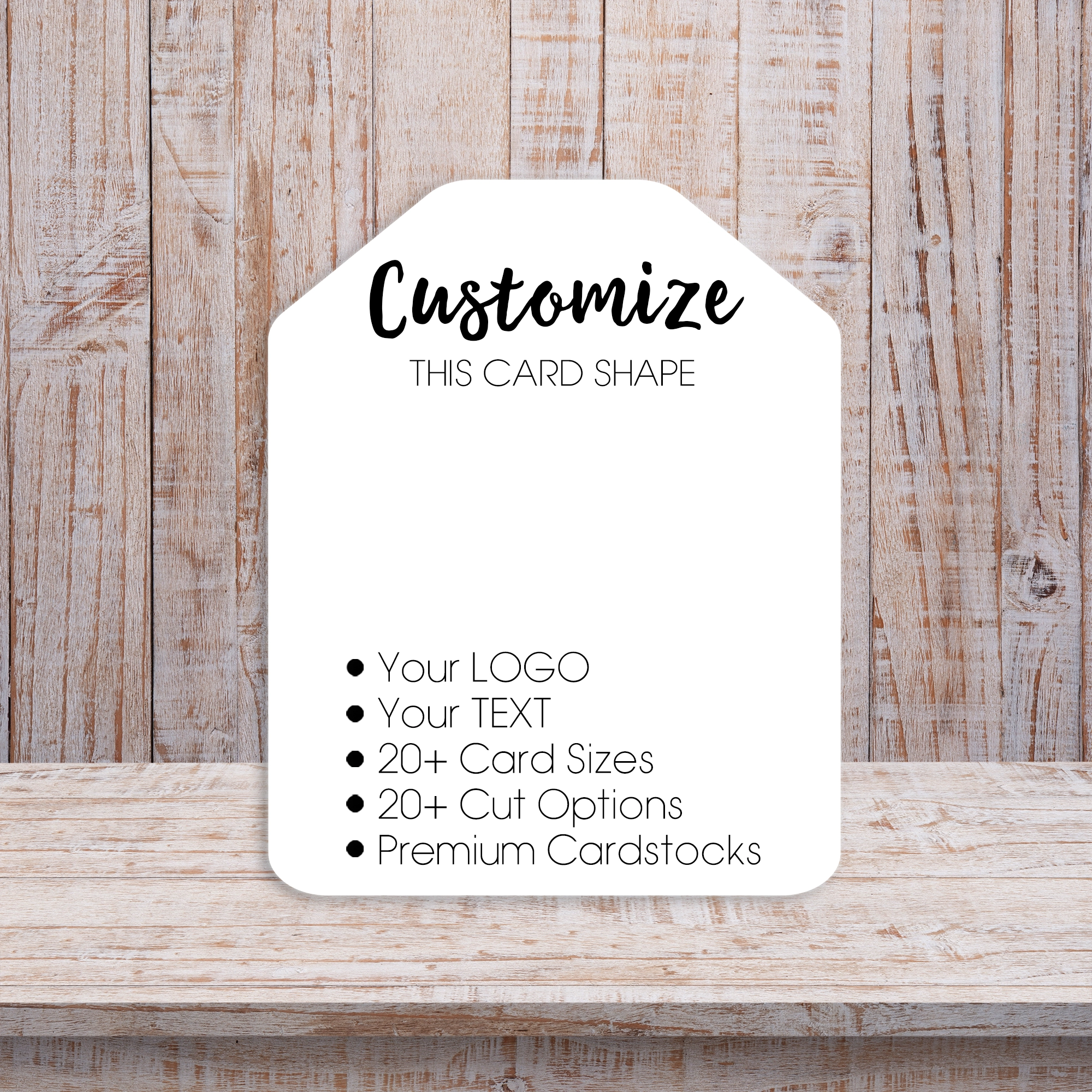 House Cut Top Die Cut Jewelry Display Backing Cards