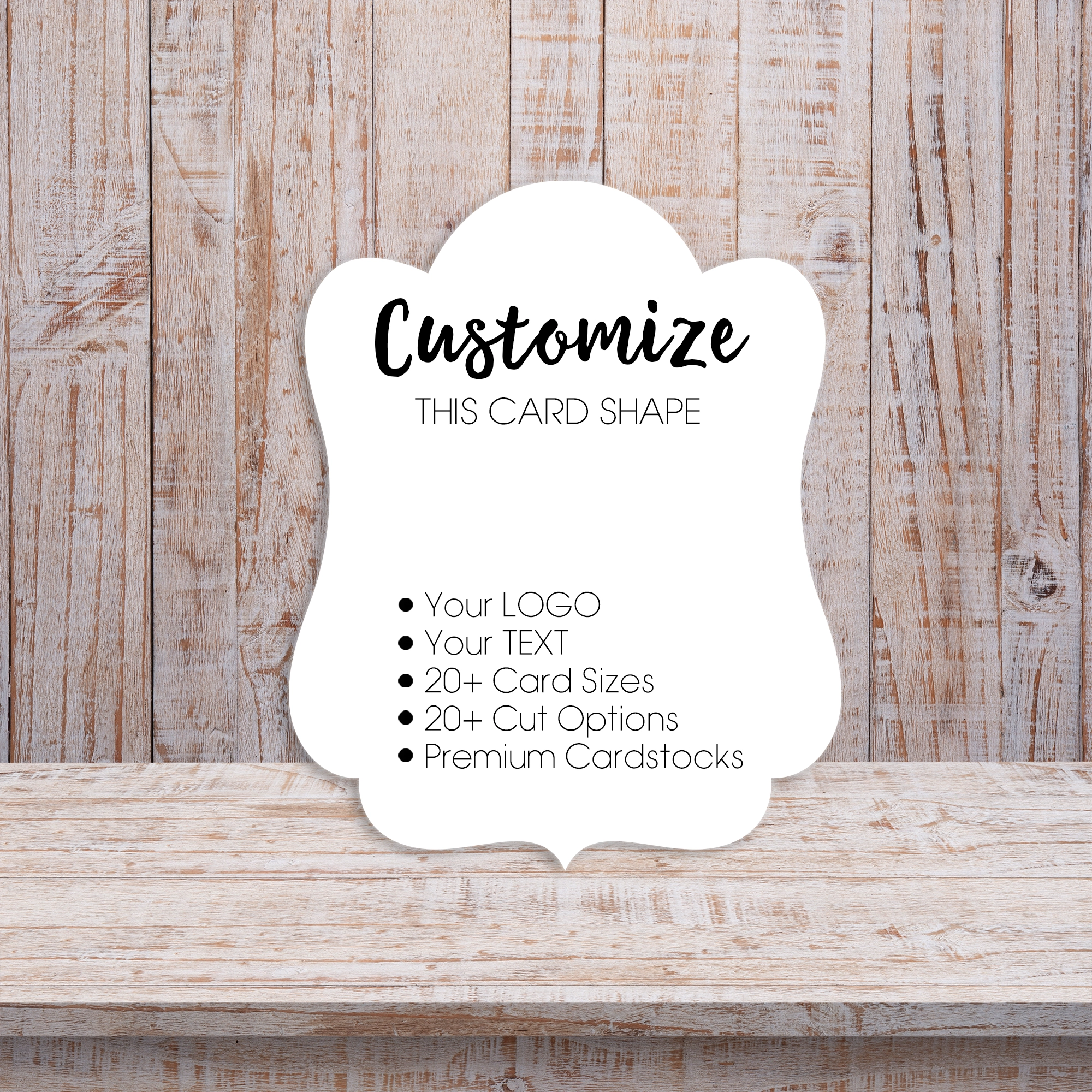 Curved Top Ornate Pointed Bottom Earring Necklace Display Cards