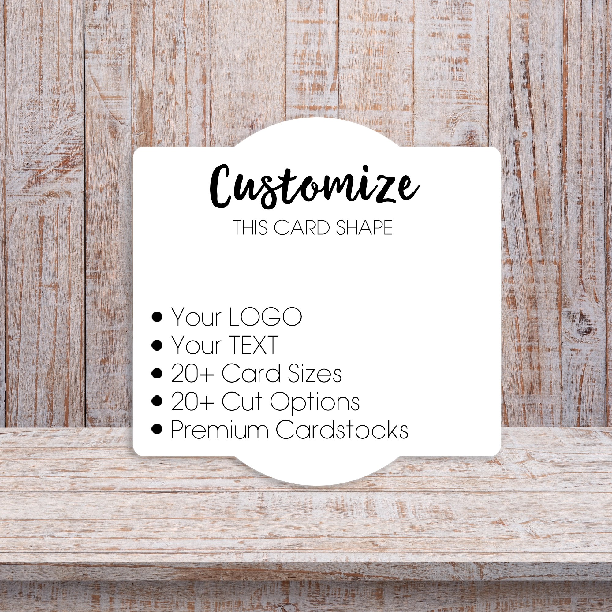 Dome Top Bottom Square Sides Die Cut Display Cards
