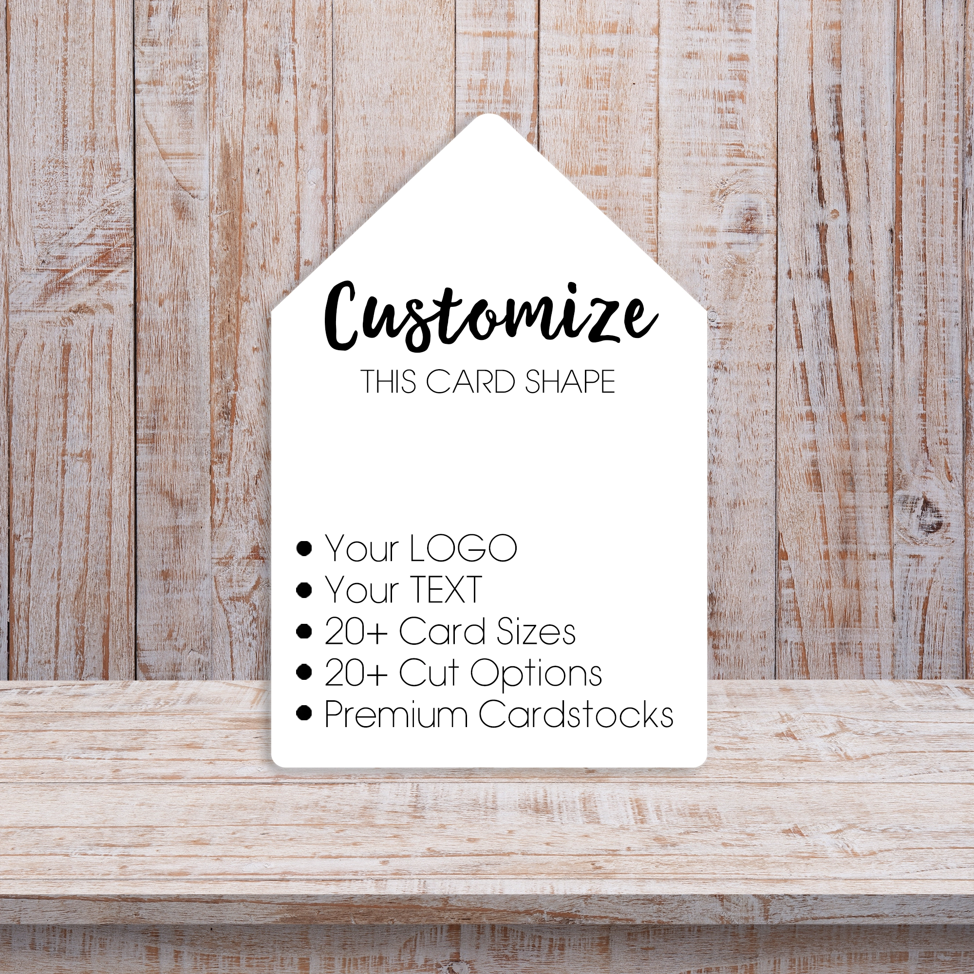 Pointed Top House Shape Die Cut Packaging Cards