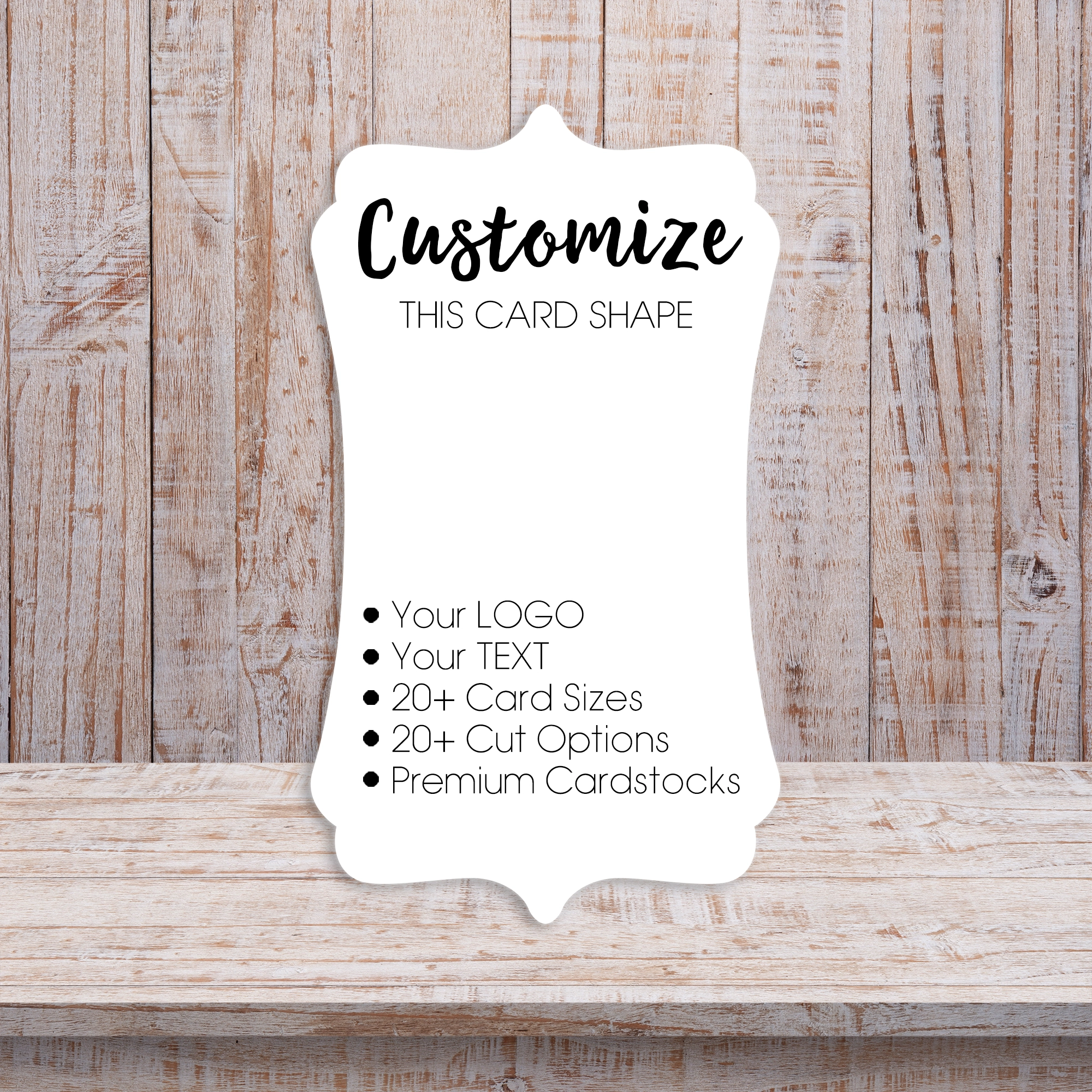 Ornate Points Curved Sides Jewelry Display Cards