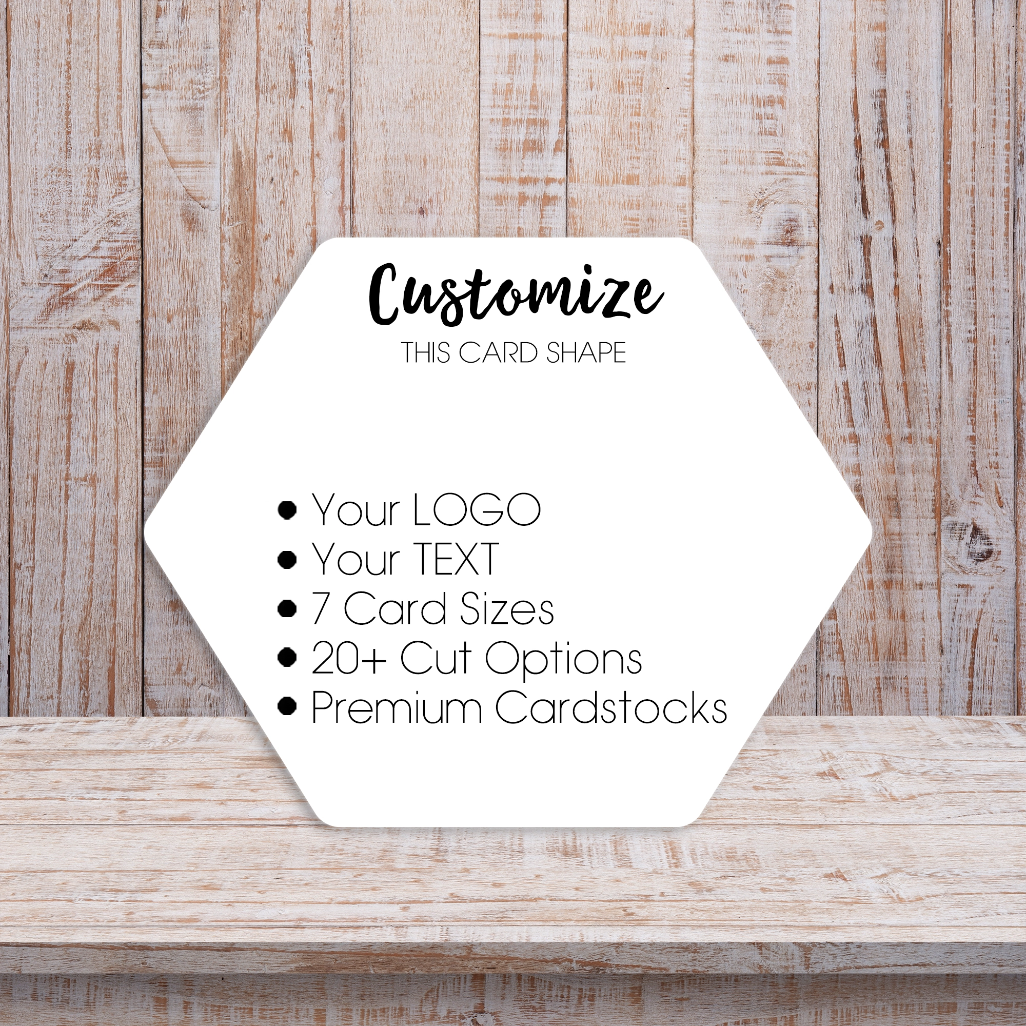 Hexagon Flat Top Earring Necklace Jewlery Display Cards