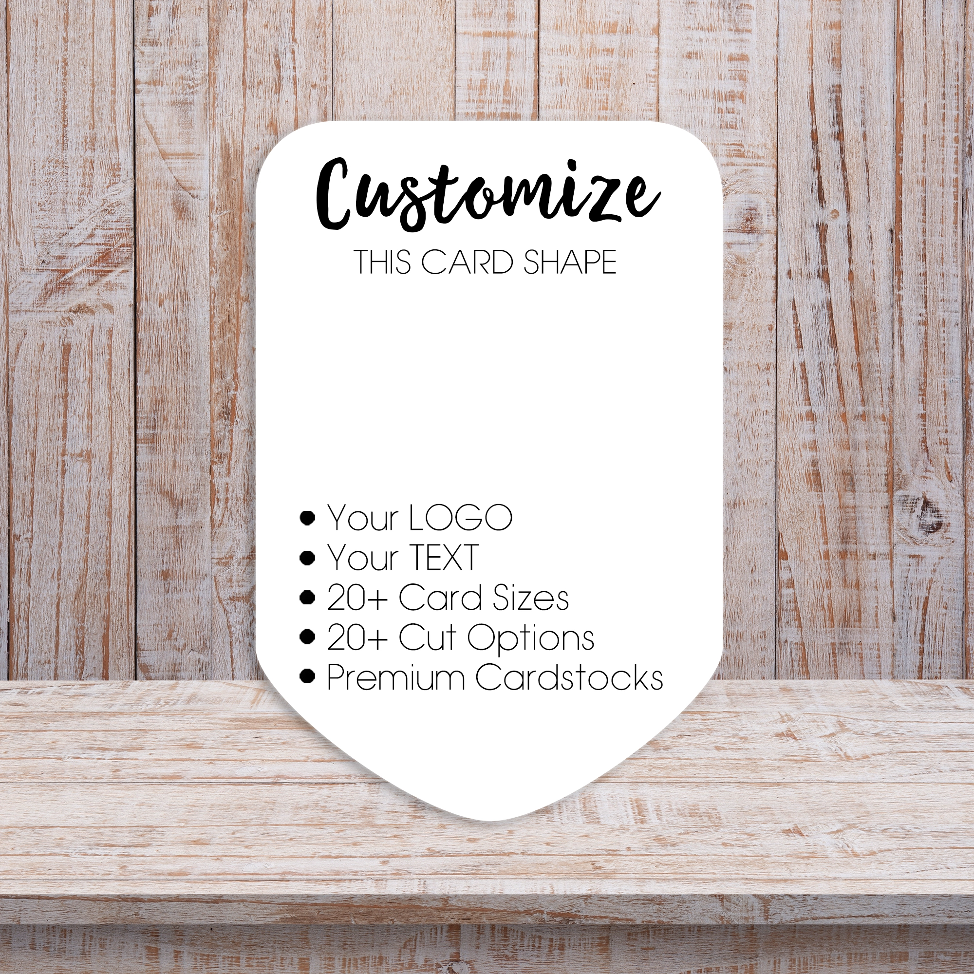 Curved Bottom Pennant Flag Shape Packaging Display Card