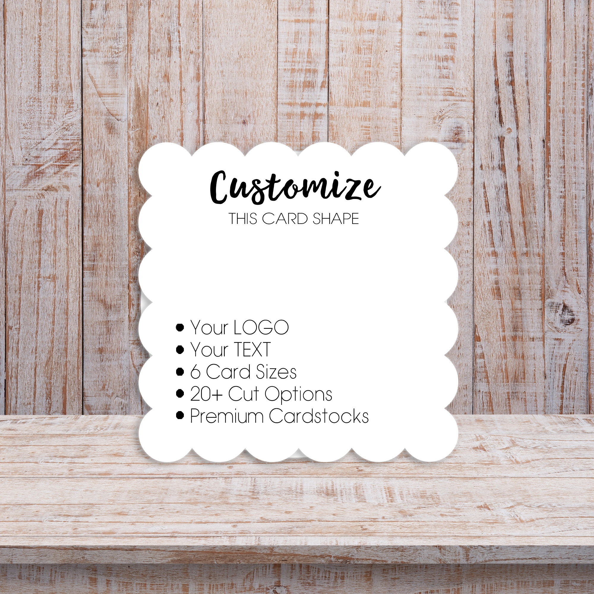 Scallopped Square Product Display Packaging Cards