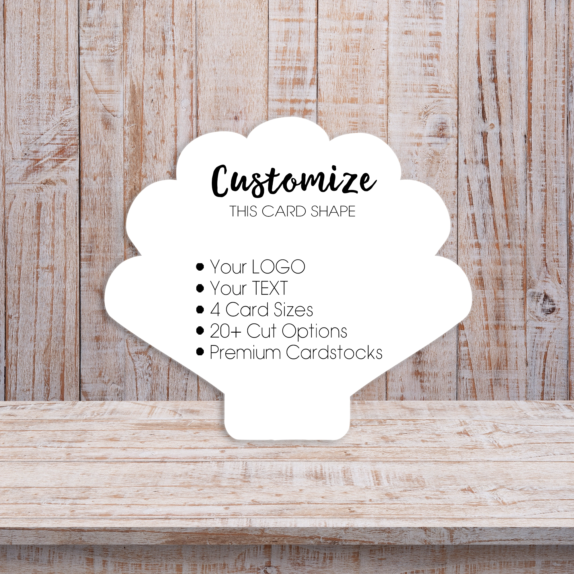 Seashell Clam Shell Product Display Packaging Cards