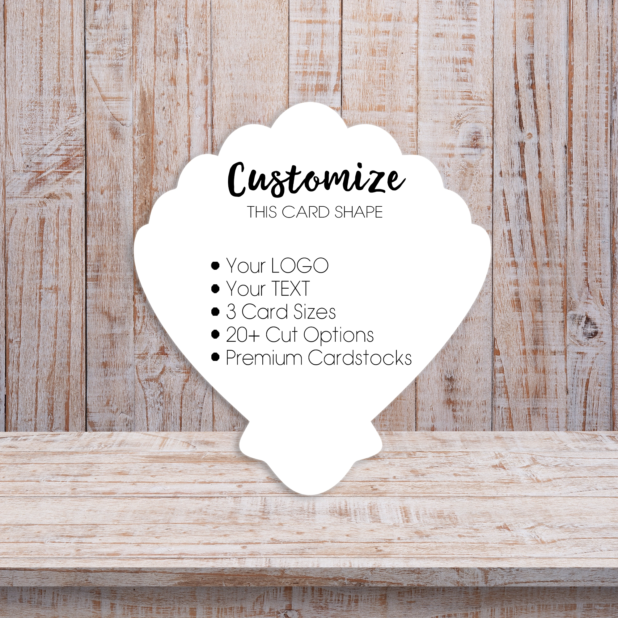 Seashell Clam Shell #2 Product Display Packaging Cards