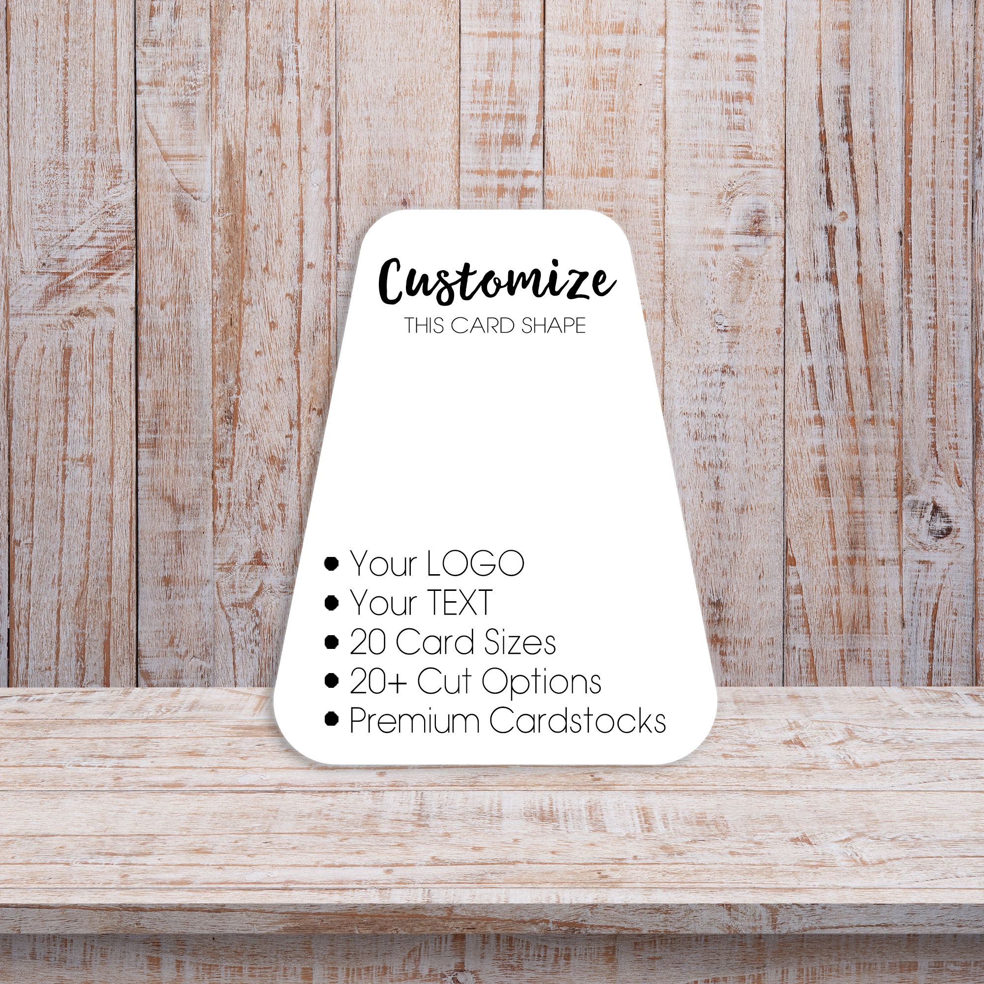 Trapezoid Unique Die Cut Shape Product Display Packaging Cards