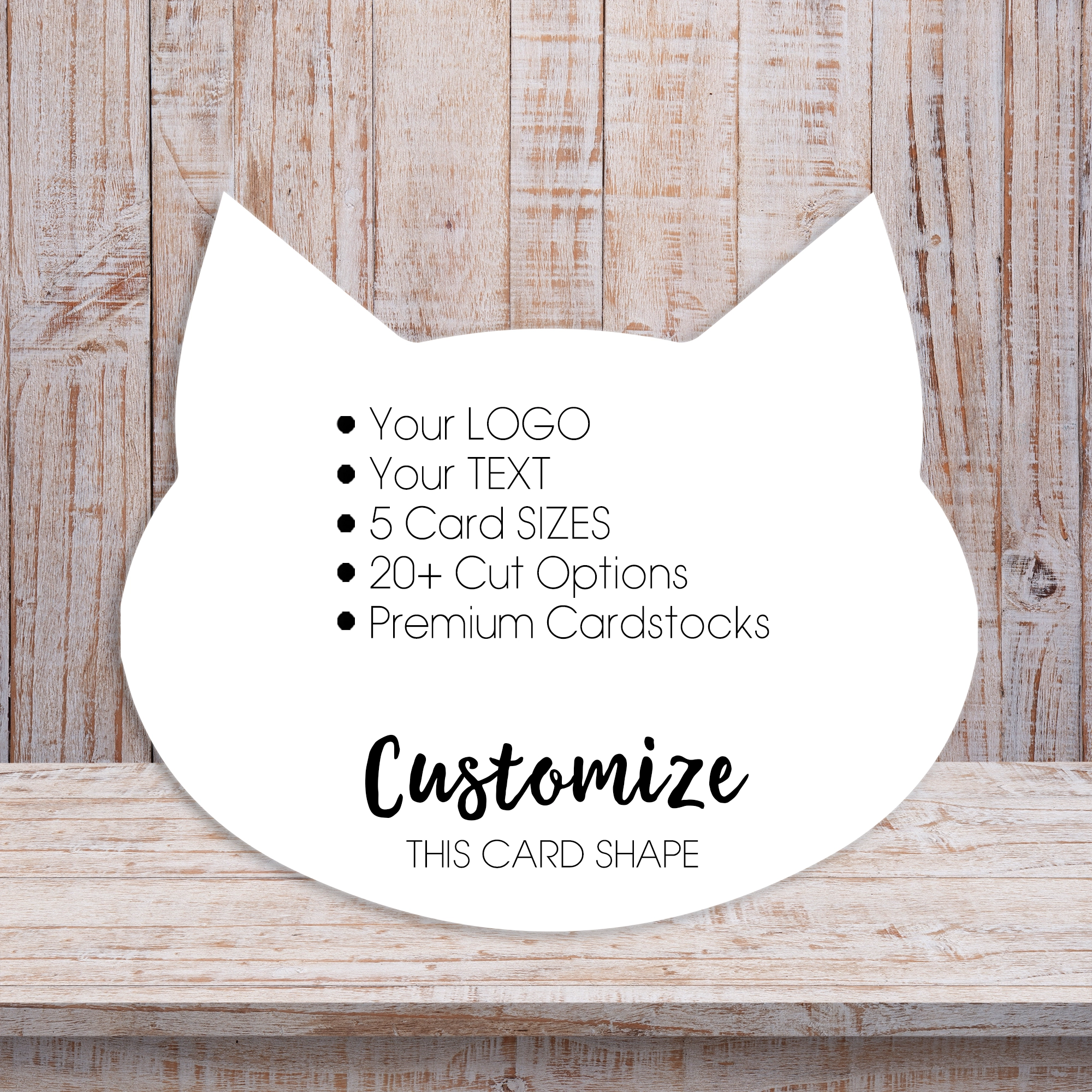 Cat Die Cut Shape Product Display Packaging Cards