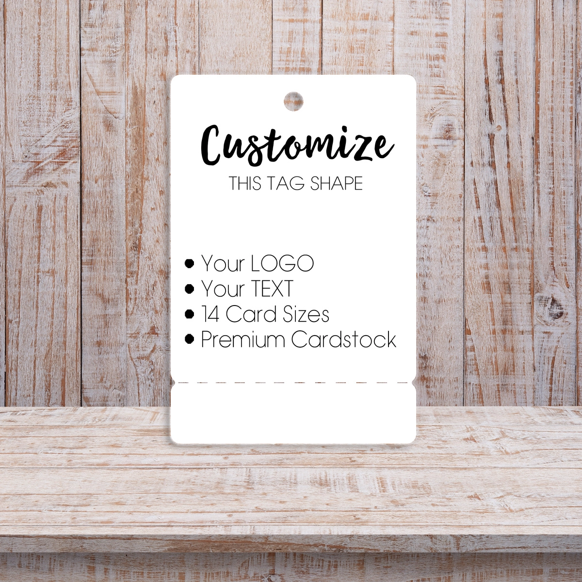 Perforated Hang Tags | 14 SIZES | Customize Logo Text Design your Own