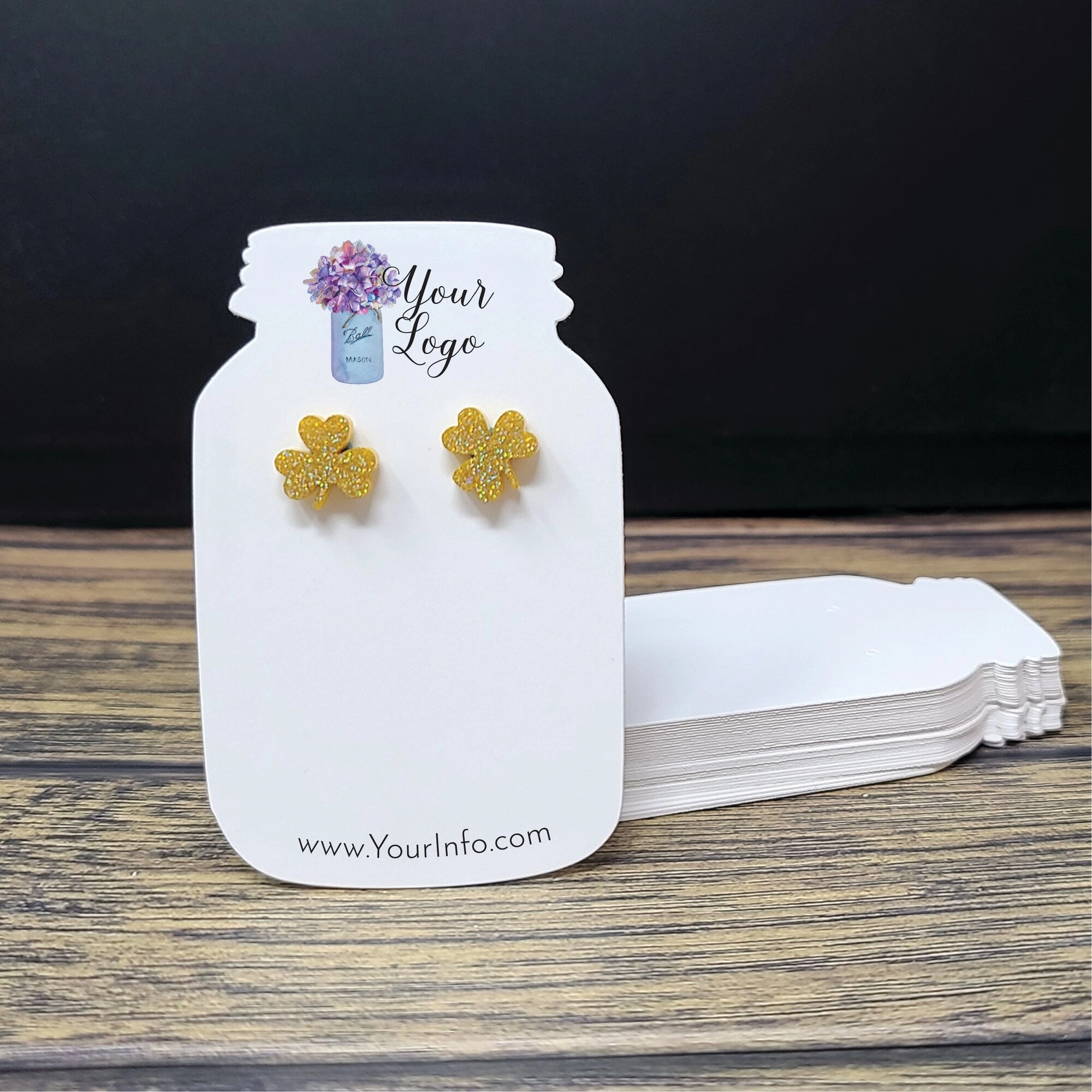Mason Jar Earring Cards 2"x3" ECONOMY