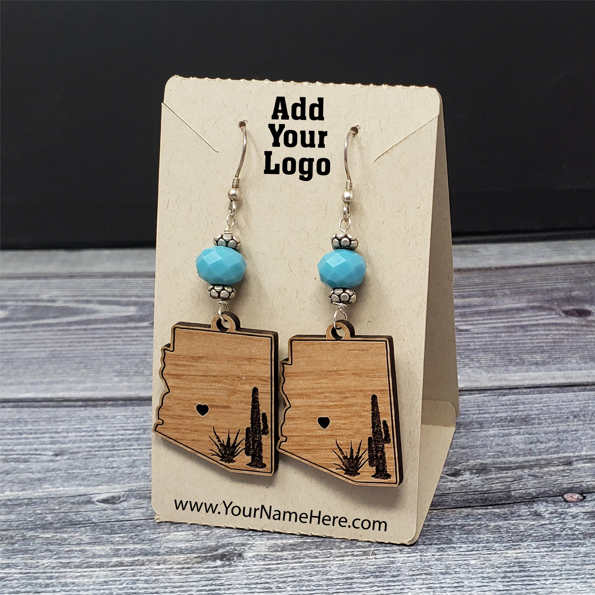 3.9" TALL Free Standing Tent Combo Earring Necklace Display Cards Logo ECONOMY