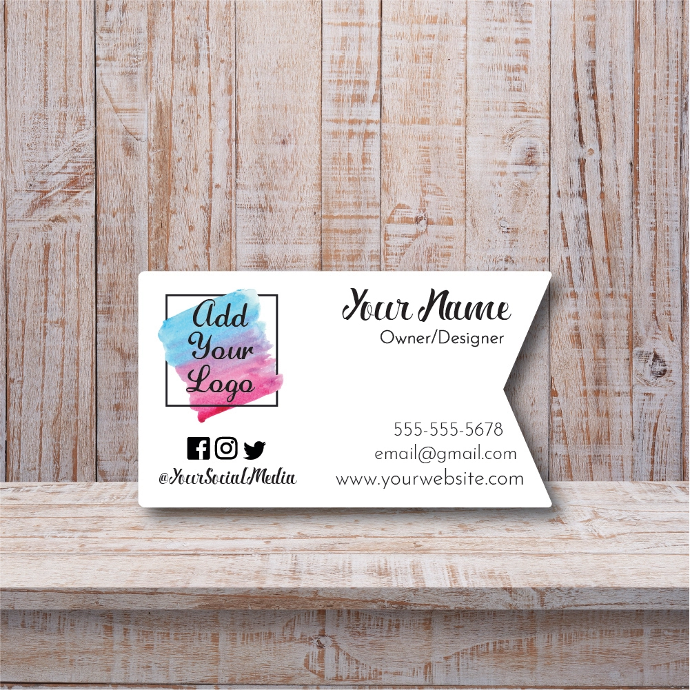 Flag Pennant Shape Business Cards