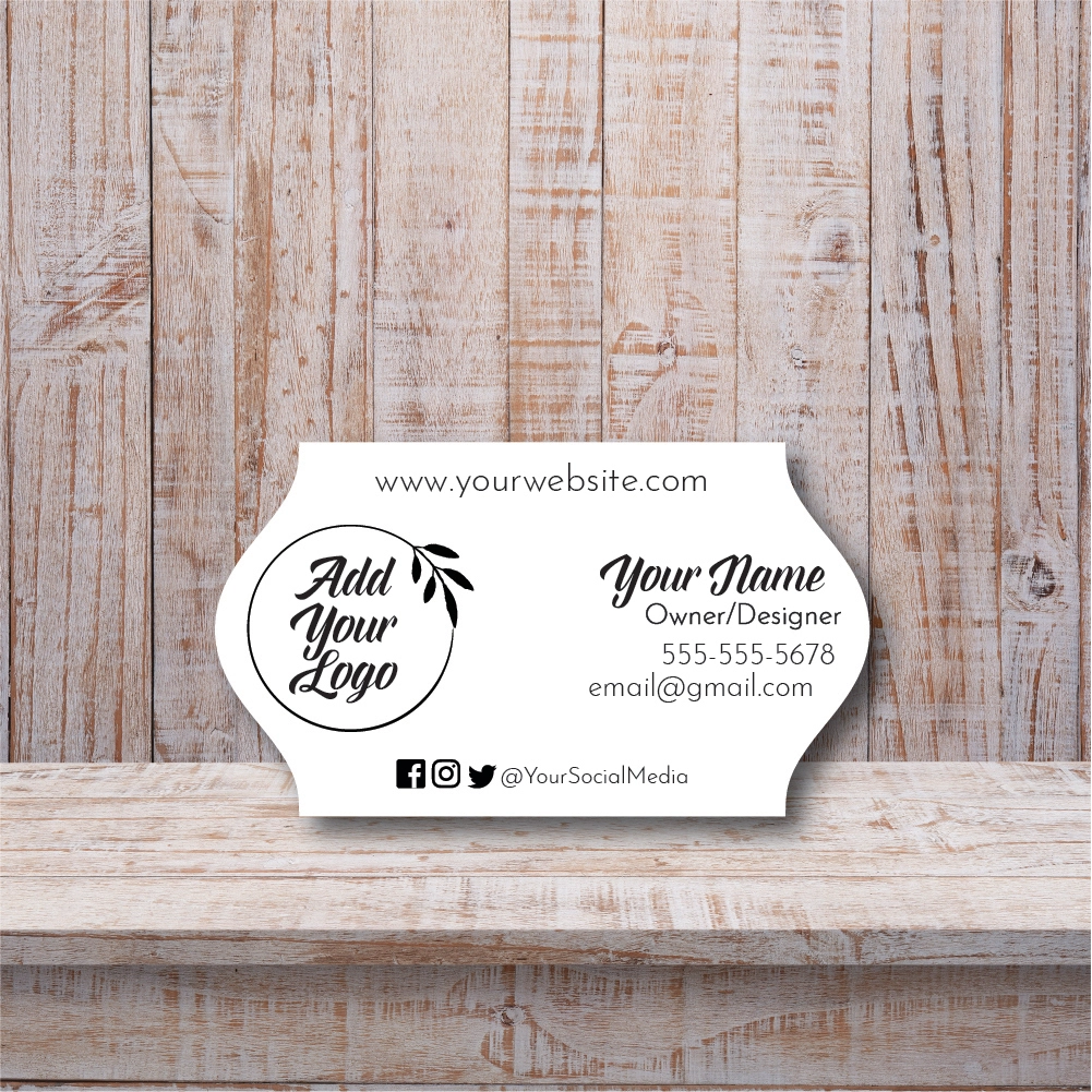 Curved Ornate Side Die Cut Business Cards
