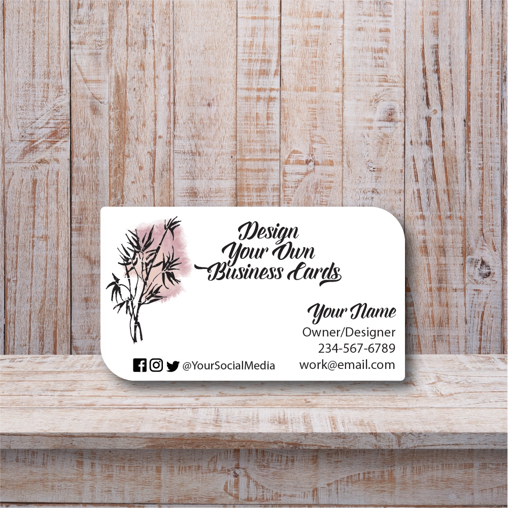 Leaf Cut Round and Square Corner Sides Business Cards