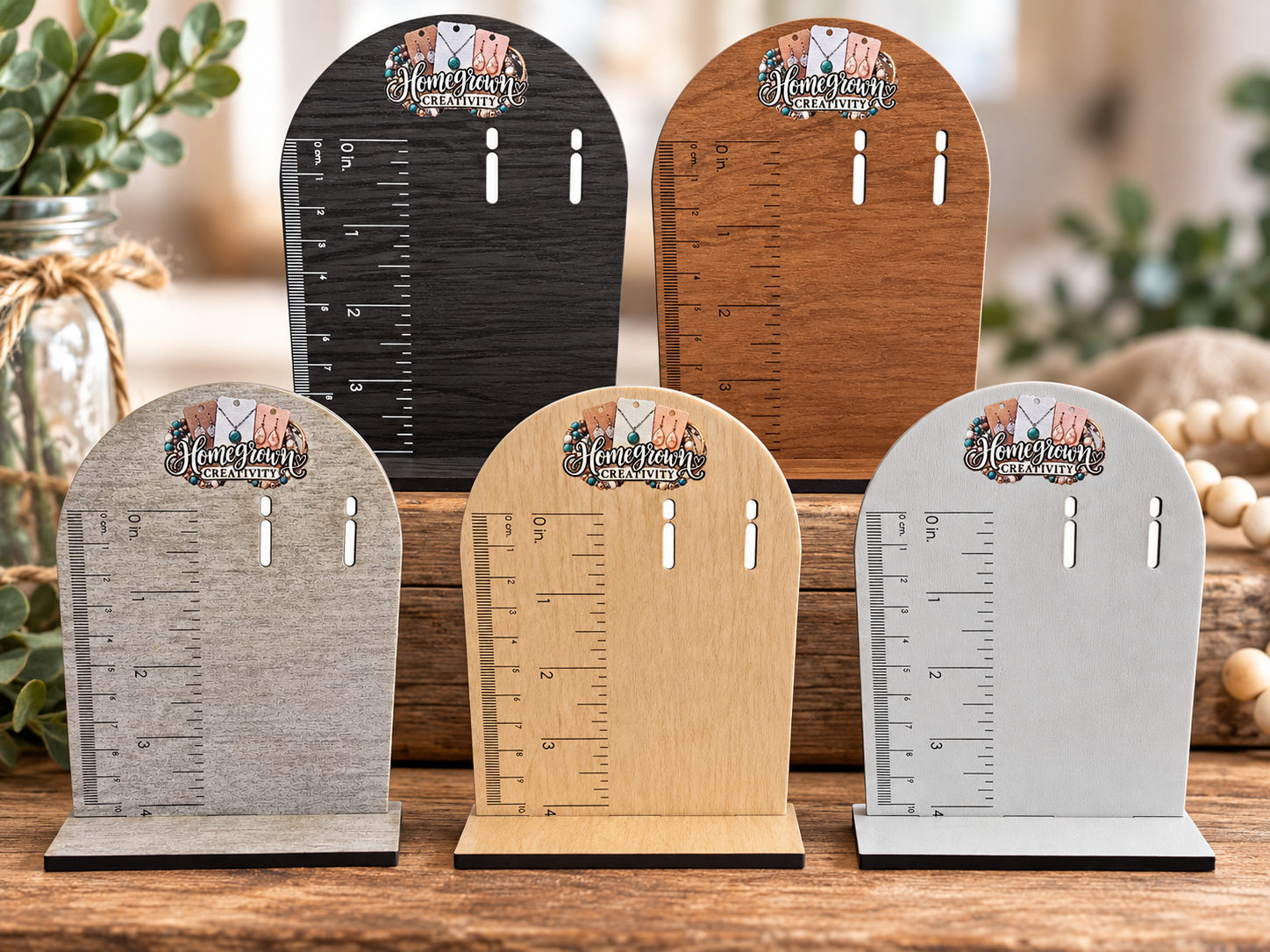 Earring Display Photography Prop Ruler Measurement Inches centimeters cm Custom Color Printed