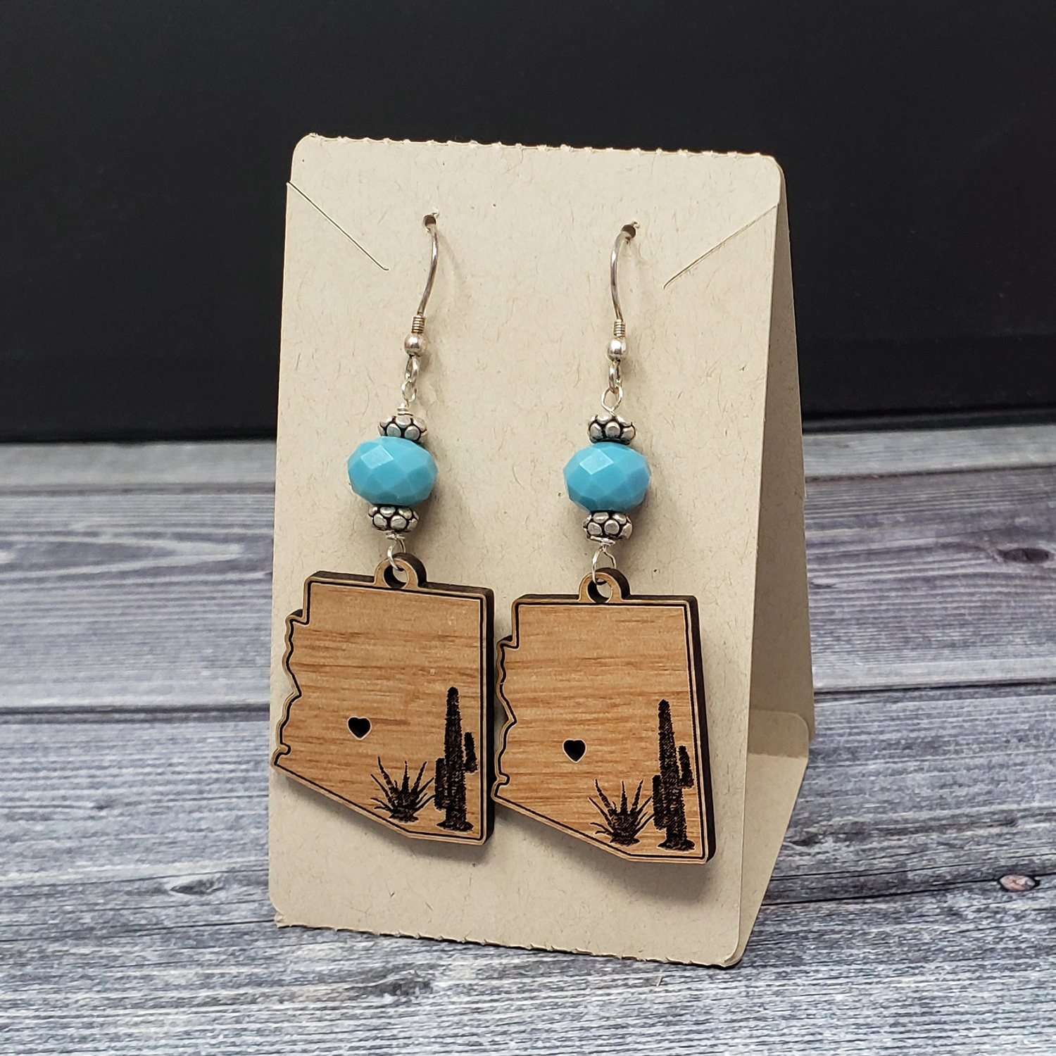 3.9" TALL Free Standing Tent Combo Earring Necklace Display Cards Logo ECONOMY 2