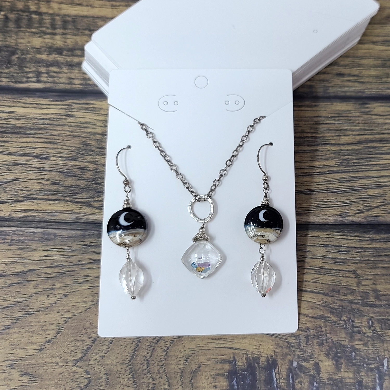 3.5"x5" Combo Earring and Necklace Cards - leverback regular holes ECONOMY 4