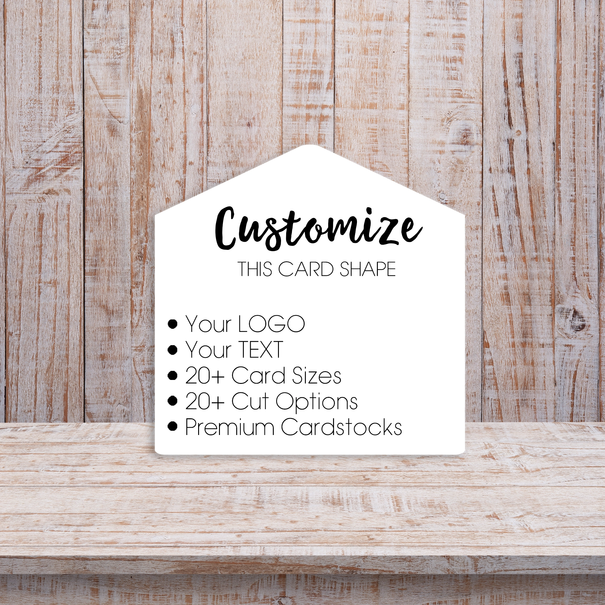 Pointed Top House Shape Die Cut Packaging Cards 1