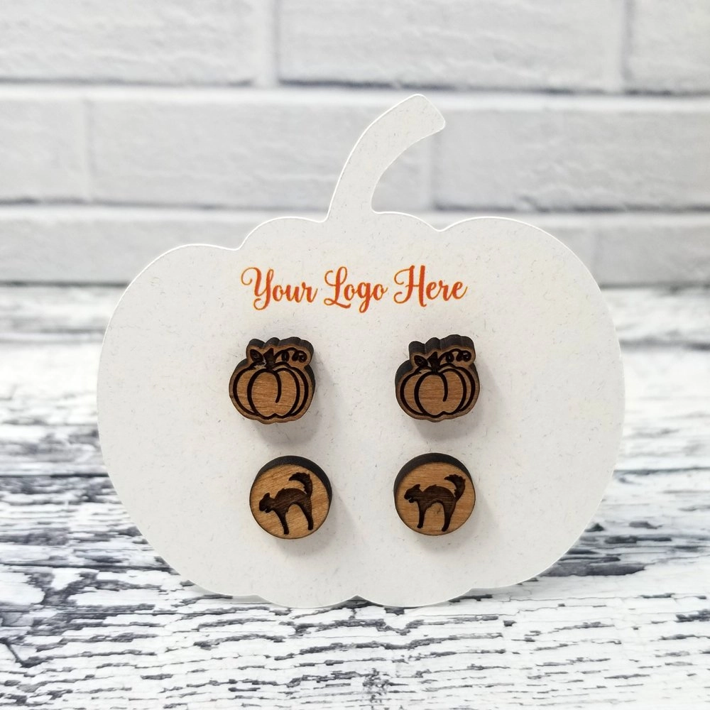 Pumpkin Halloween Fall Autumn Die Cut Product Display Earring Cards 3