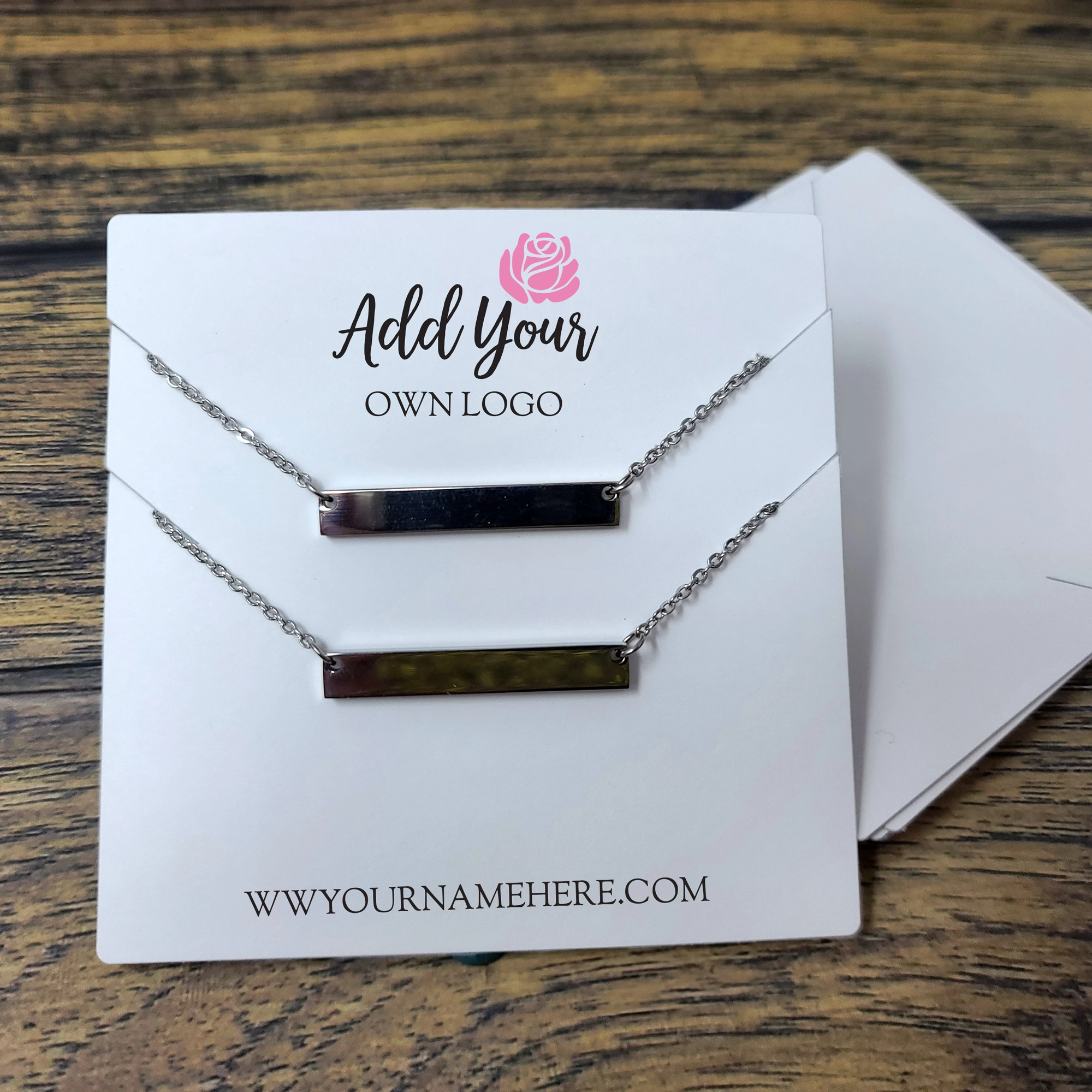 3.25" x 3.25" DOUBLE Slit Necklace Cards ECONOMY 1