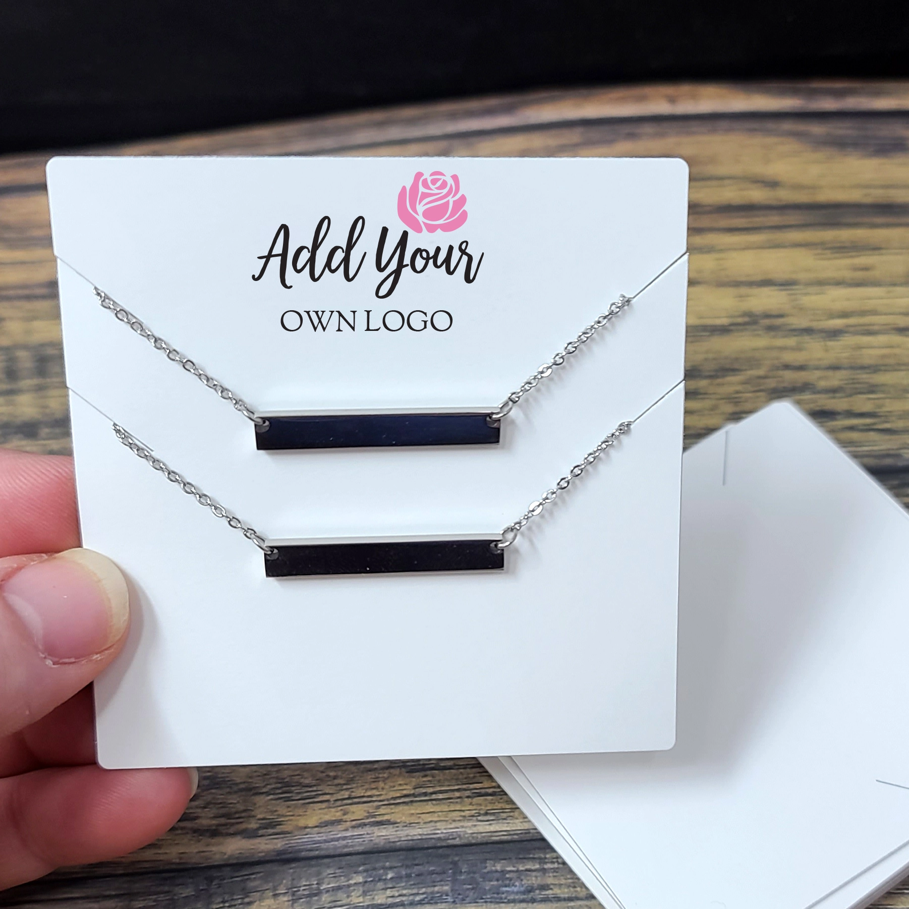 3.25" x 3.25" DOUBLE Slit Necklace Cards ECONOMY 3