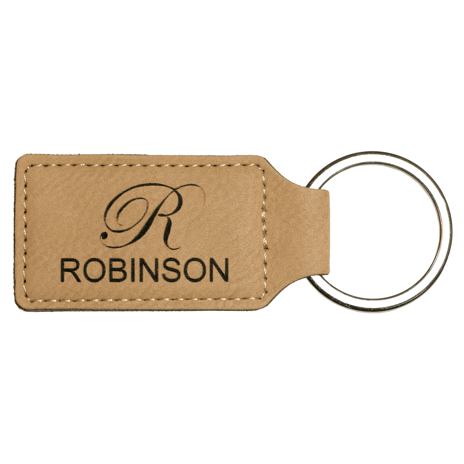 Leatherette Rectangle Keychain Customized Logo Personalized - Laser Engraved 7