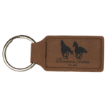 Leatherette Rectangle Keychain Customized Logo Personalized - Laser Engraved 6