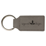 Leatherette Rectangle Keychain Customized Logo Personalized - Laser Engraved 4