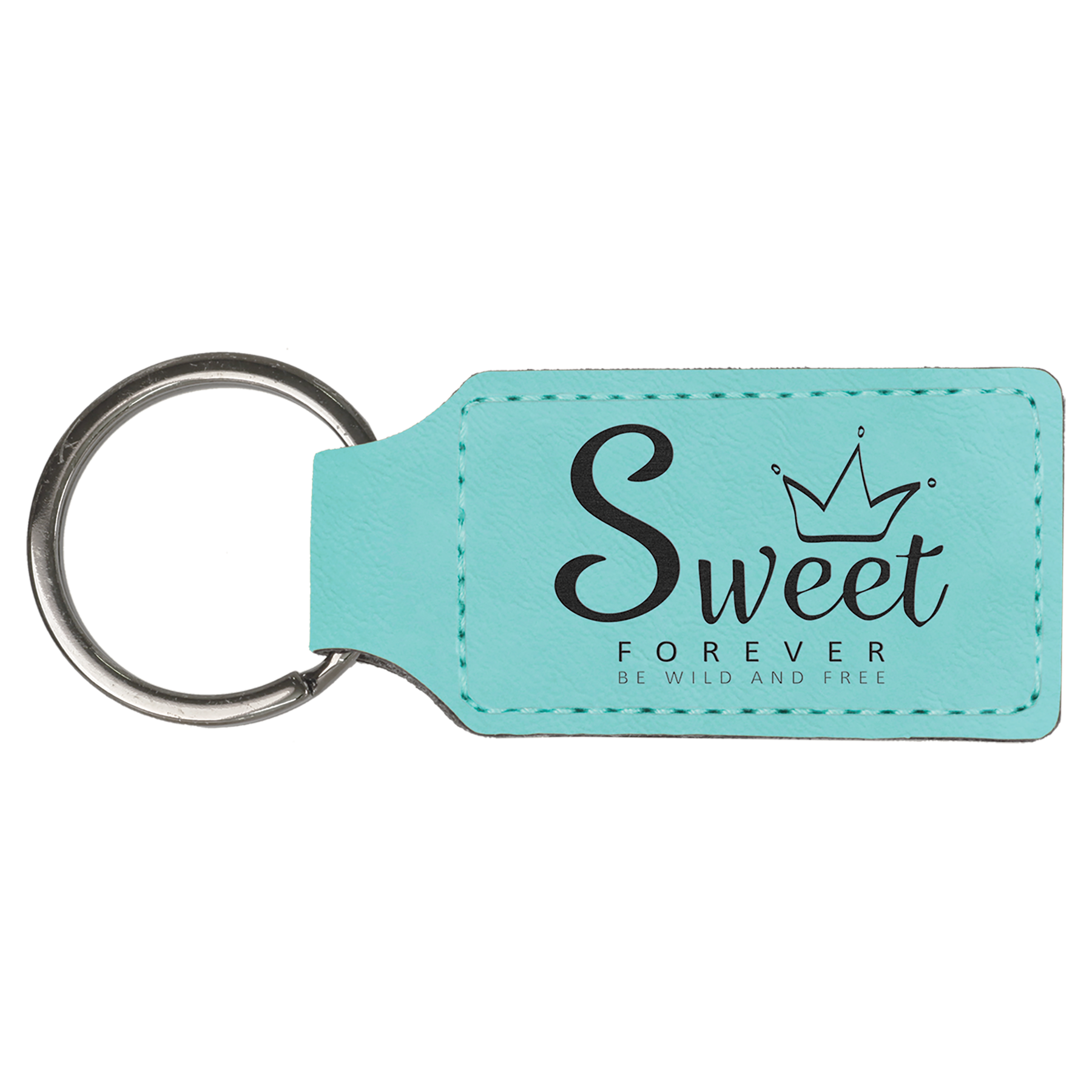 Leatherette Rectangle Keychain Customized Logo Personalized - Laser Engraved 2