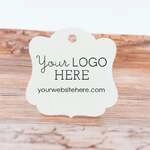 Ornate Cut Curved Top Die Cut Design Customized Small Price Tags Jewelry Hang Tags Labels  | Multipl 2