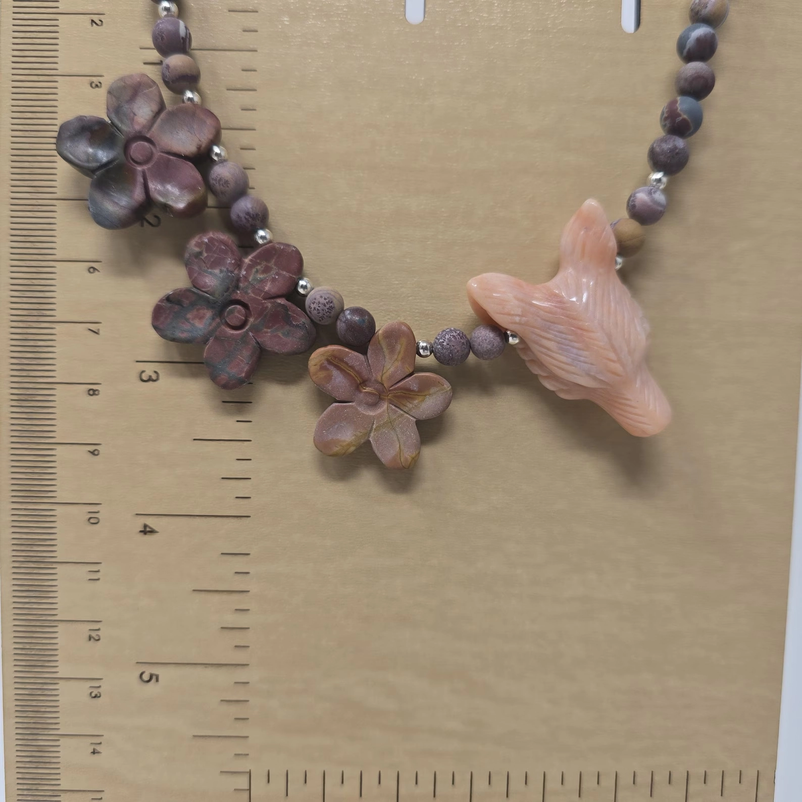 Tall Curved Top 7.5" Necklace Display Photography Prop Ruler Measurement Inches cm Custom Laser Engr 6